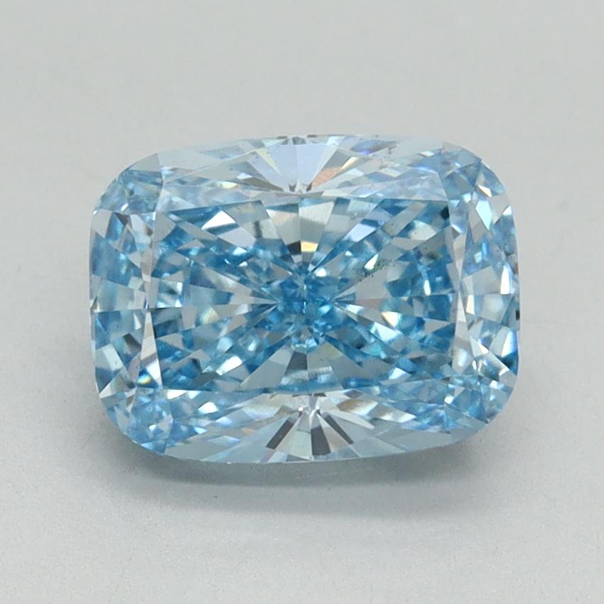2.01 Ct. Fancy Vivid Blue Cushion Lab Grown Diamond