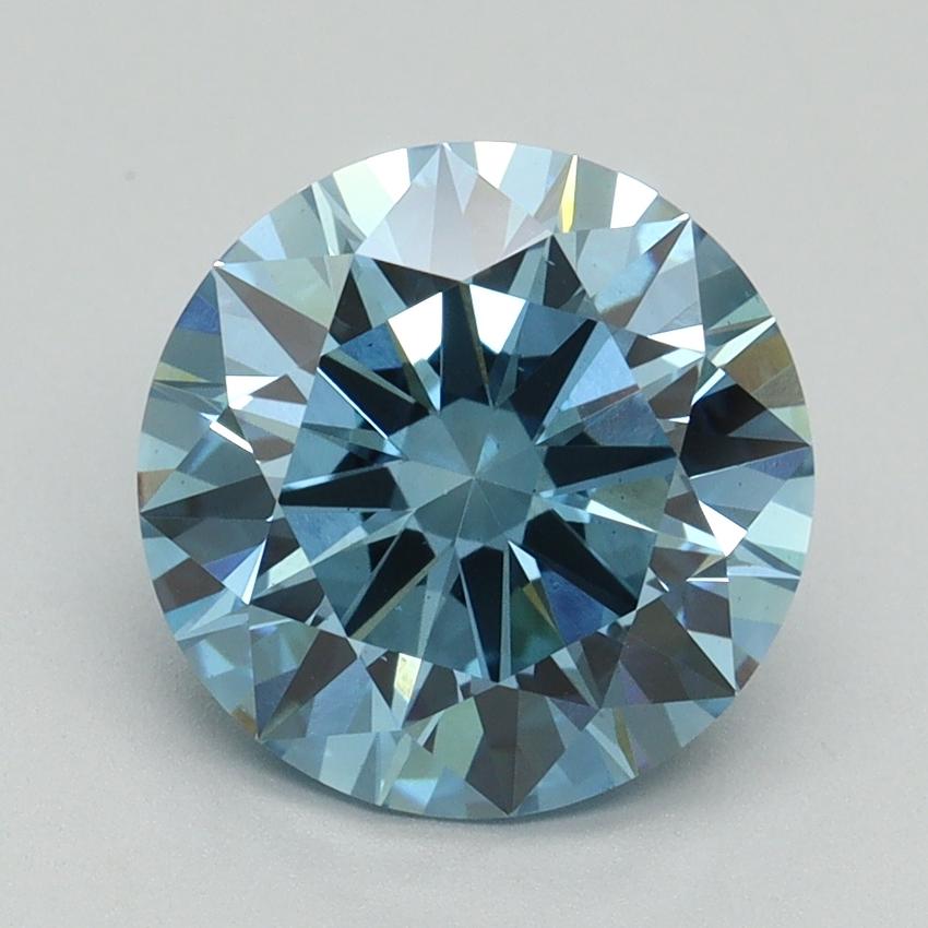 3.10 Ct. Fancy Vivid Blue Round Lab Grown Diamond