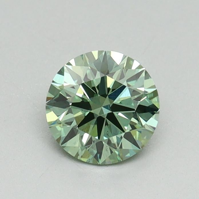 0.59 Ct. Fancy Vivid Pacific Green Round Lab Grown Diamond