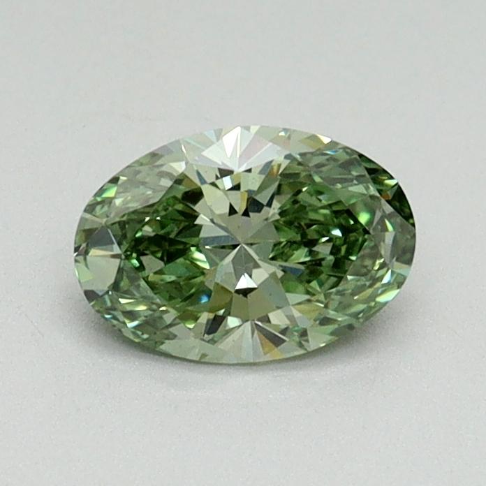 0.53 Ct. Fancy Vivid Green Oval Lab Grown Diamond