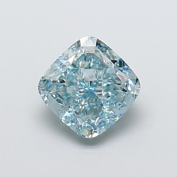 3.14 Ct. Fancy Intense  Blue Cushion Lab Grown Diamond