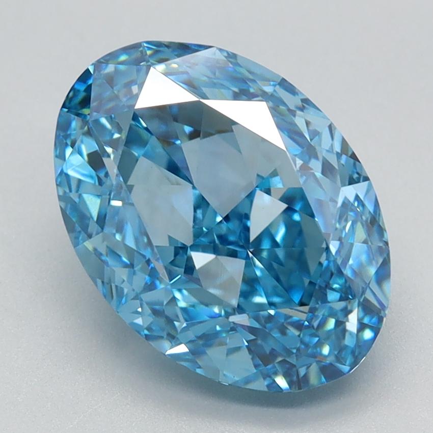 3.14 Ct. Fancy Vivid Blue Oval Lab Grown Diamond