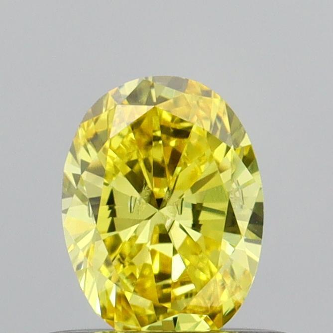 0.45 Ct. Fancy Vivid Yellow Oval Lab Grown Diamond