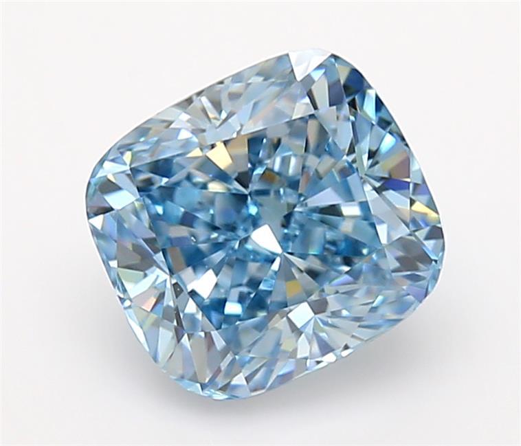 1.08 Ct. Fancy Vivid Blue Cushion Lab Grown Diamond