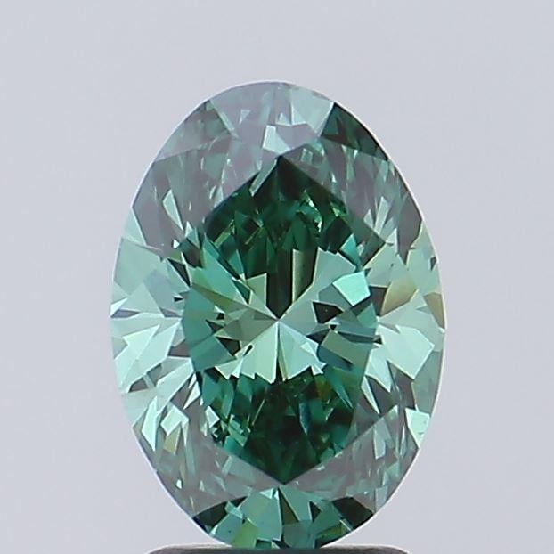 1.55 Ct. Fancy Vivid Green Oval Lab Grown Diamond
