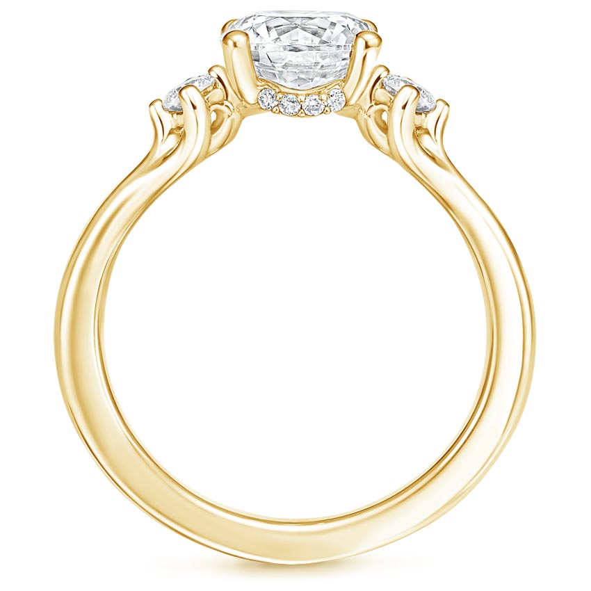 18K Yellow Gold Three Stone Floating Diamond Ring, large additional view 1