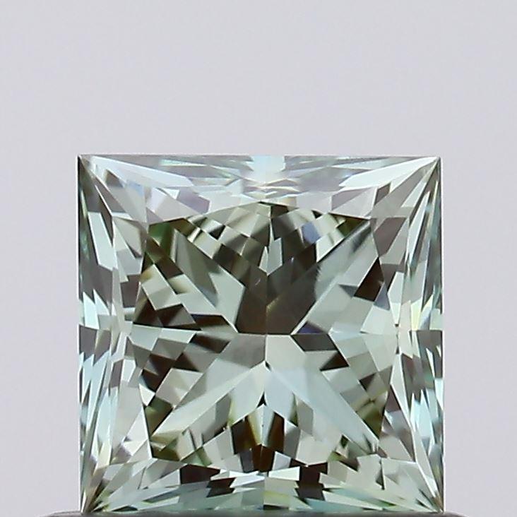 0.55 Ct. Fancy Intense Bluish Green Princess Lab Grown Diamond