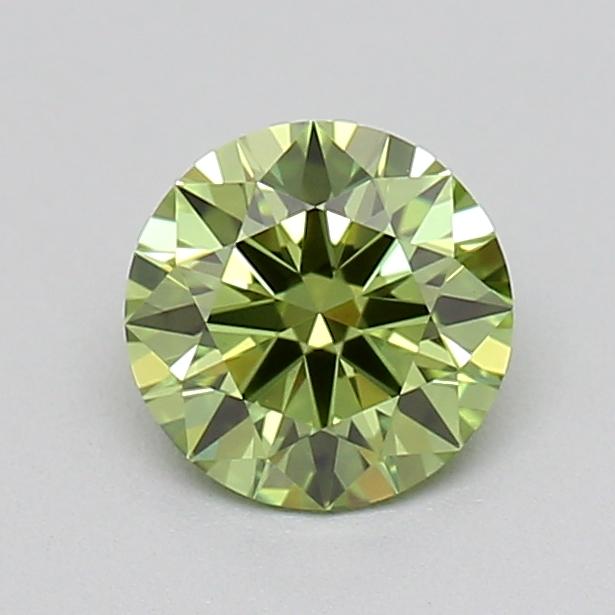 0.35 Ct. Fancy Vivid Green Round Lab Grown Diamond