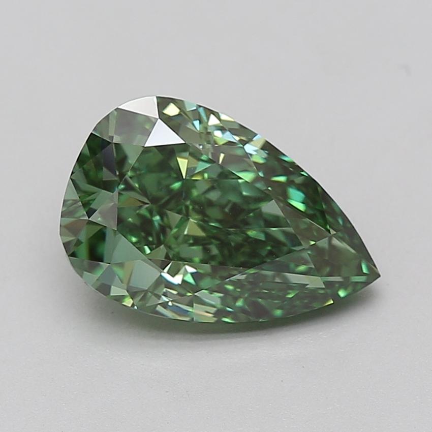 3.05 Ct. Fancy Vivid Green Pear Lab Grown Diamond