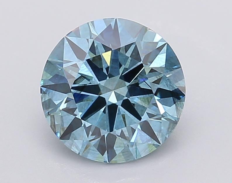 2.04 Ct. Fancy Vivid Blue Round Lab Grown Diamond