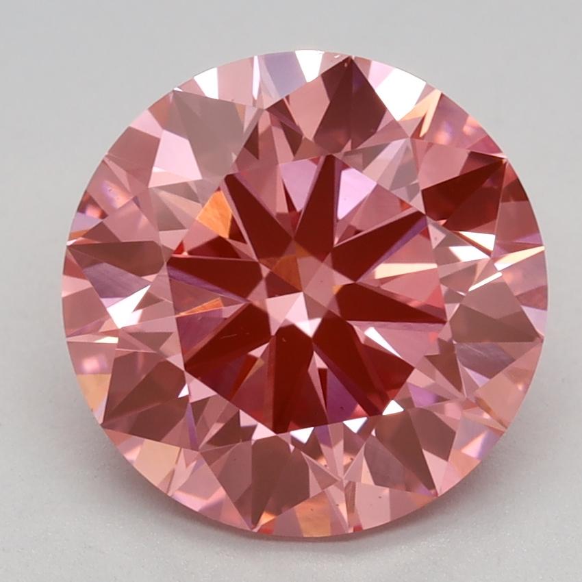 3.00 Ct. Fancy Vivid Pink Round Lab Grown Diamond