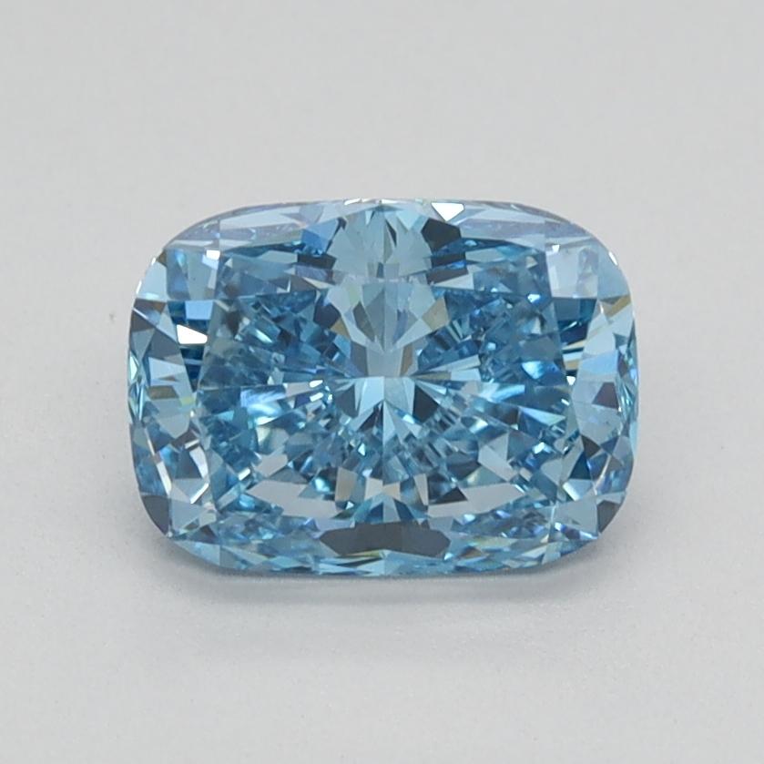 0.90 Ct. Fancy Vivid Blue Cushion Lab Grown Diamond