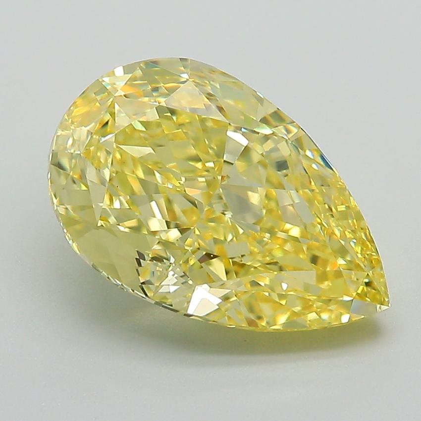 4.15 Ct. Fancy Intense Yellow Pear Lab Grown Diamond