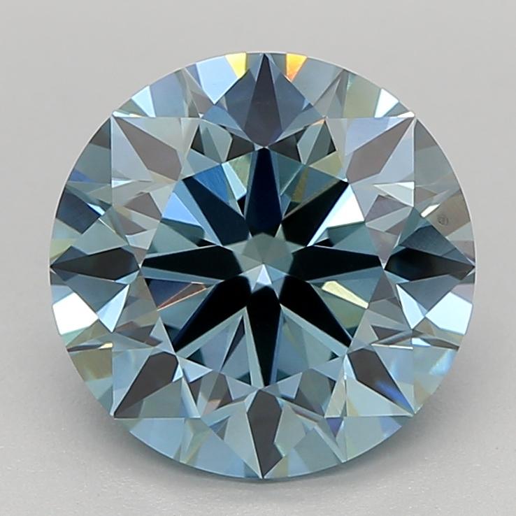 2.67 Ct. Fancy Vivid  Blue Round Lab Grown Diamond