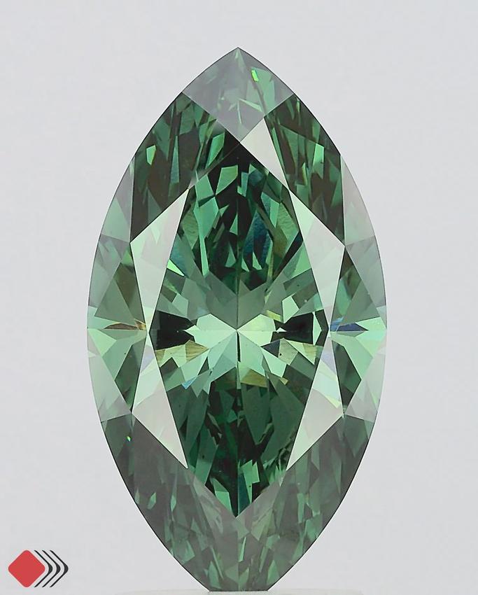 3.01 Ct. Fancy Vivid Green Marquise Lab Grown Diamond