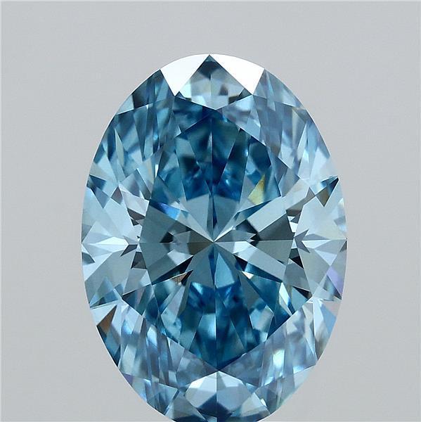 3.05 Ct. Fancy Vivid Blue Oval Lab Grown Diamond