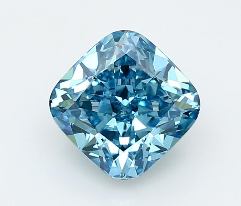 2.61 Ct. Fancy Vivid  Blue Cushion Lab Grown Diamond