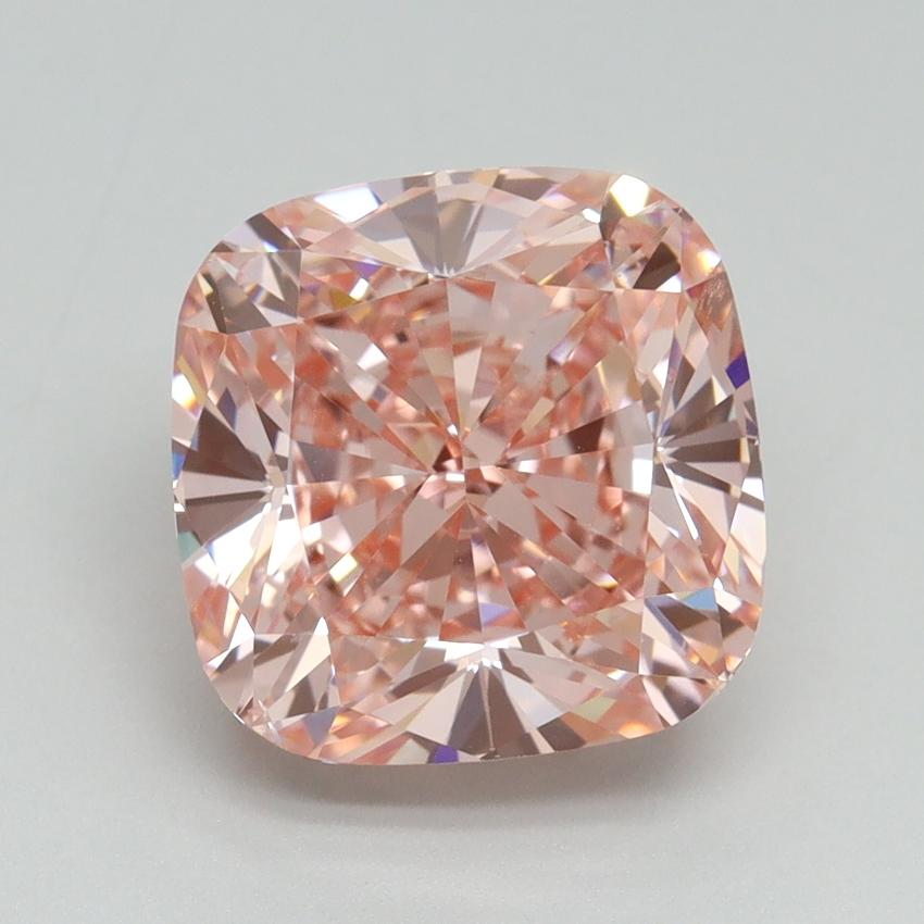 5.01 Ct. Fancy Vivid Pink Cushion Lab Grown Diamond