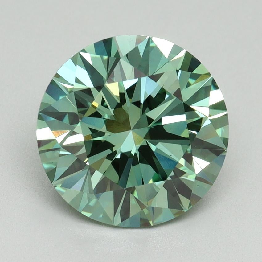 3.15 Ct. Fancy Vivid Pacific Green Round Lab Grown Diamond