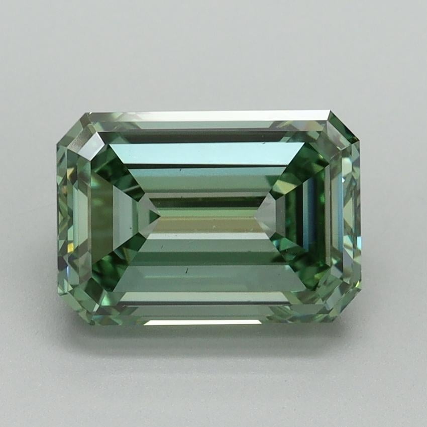 2.56 Ct. Fancy Vivid Pacific Green Emerald Lab Grown Diamond