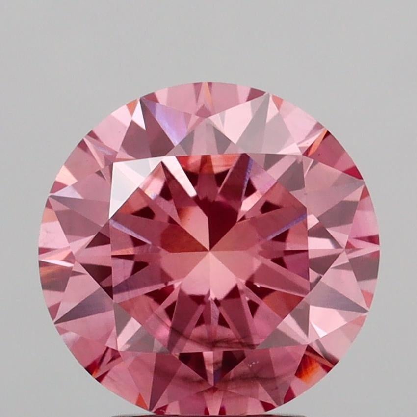 3.03 Ct. Fancy Vivid Pink Round Lab Grown Diamond