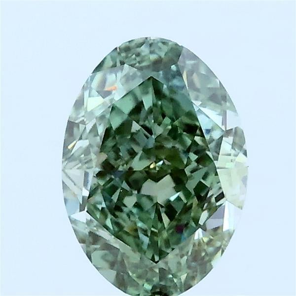1.16 Ct. Fancy Vivid Green Oval Lab Grown Diamond