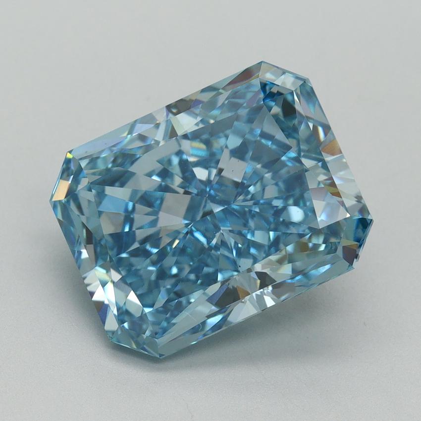 7.51 Ct. Fancy Vivid Blue Radiant Lab Grown Diamond