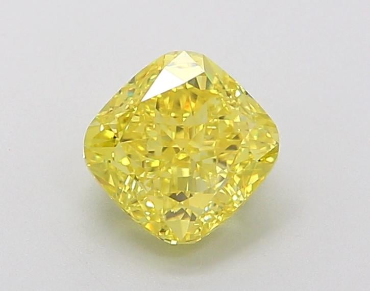 1.36 Ct. Fancy Vivid Yellow Cushion Lab Grown Diamond