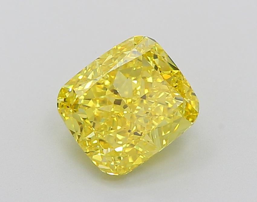 2.35 Ct. Fancy Vivid Yellow Cushion Lab Grown Diamond