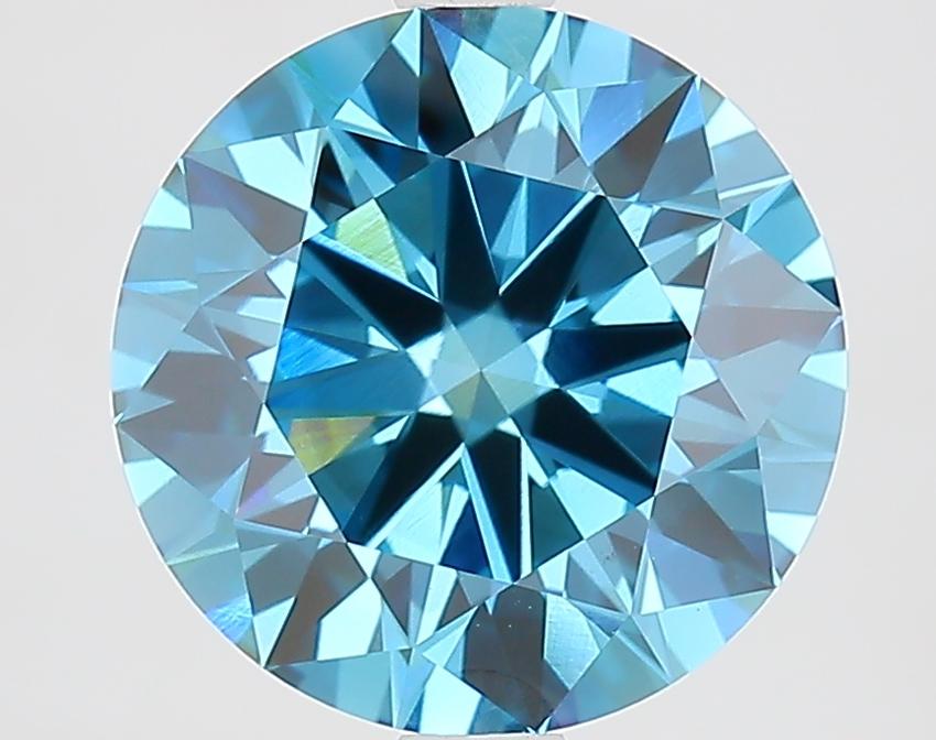 3.18 Ct. Fancy Vivid Blue Round Lab Grown Diamond