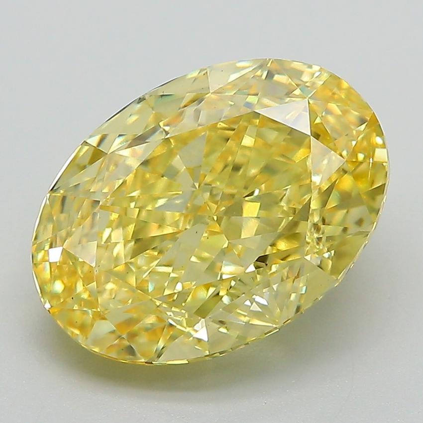 5.35 Ct. Fancy Vivid Yellow Oval Lab Grown Diamond