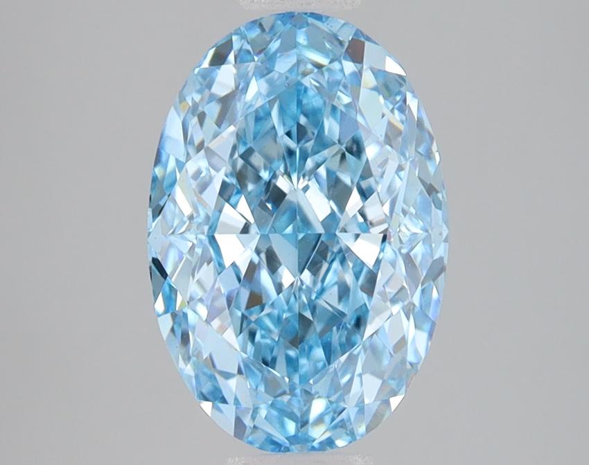 3.04 Ct. Fancy Vivid Blue Oval Lab Grown Diamond