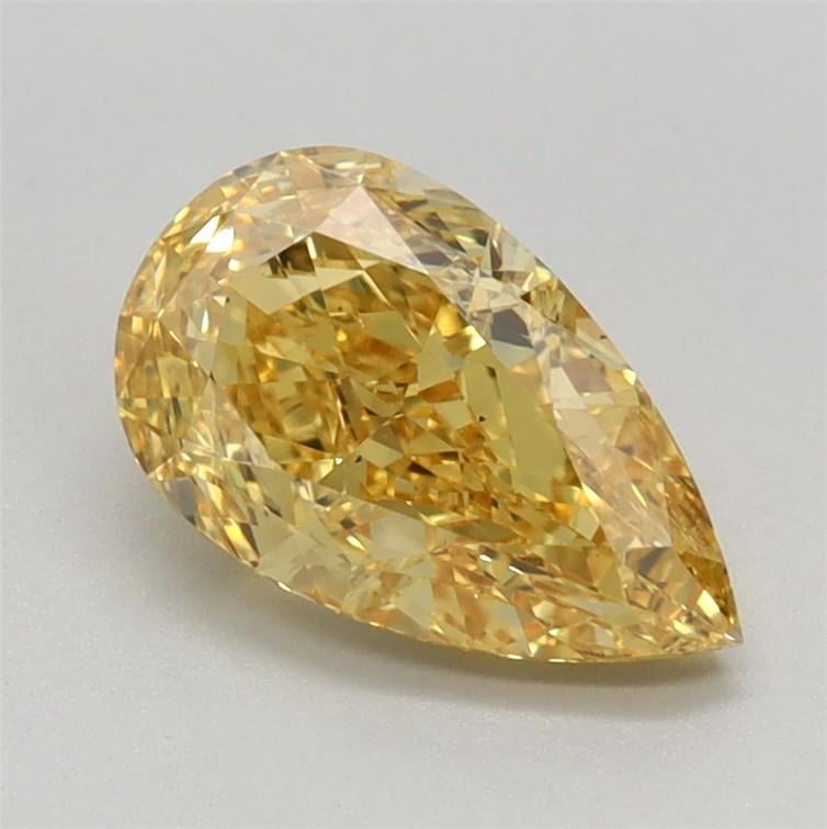 1.08 Ct. Fancy Vivid Yellow Pear Lab Grown Diamond