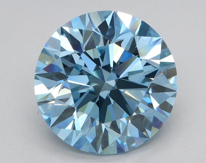 4.01 Ct. Fancy Vivid Blue Round Lab Grown Diamond