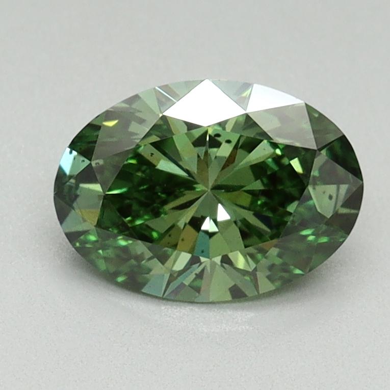 1.02 Ct. Fancy Vivid Green Oval Lab Grown Diamond