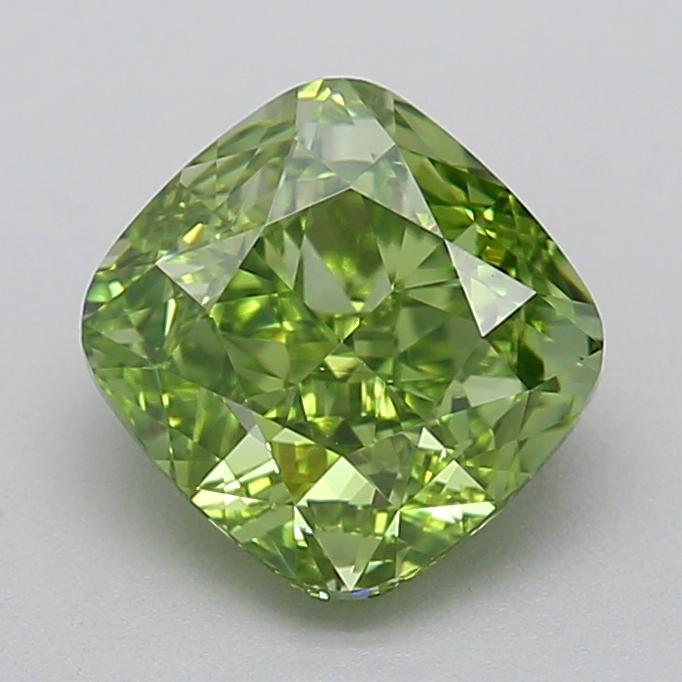 1.50 Ct. Fancy Vivid  Green Cushion Lab Grown Diamond
