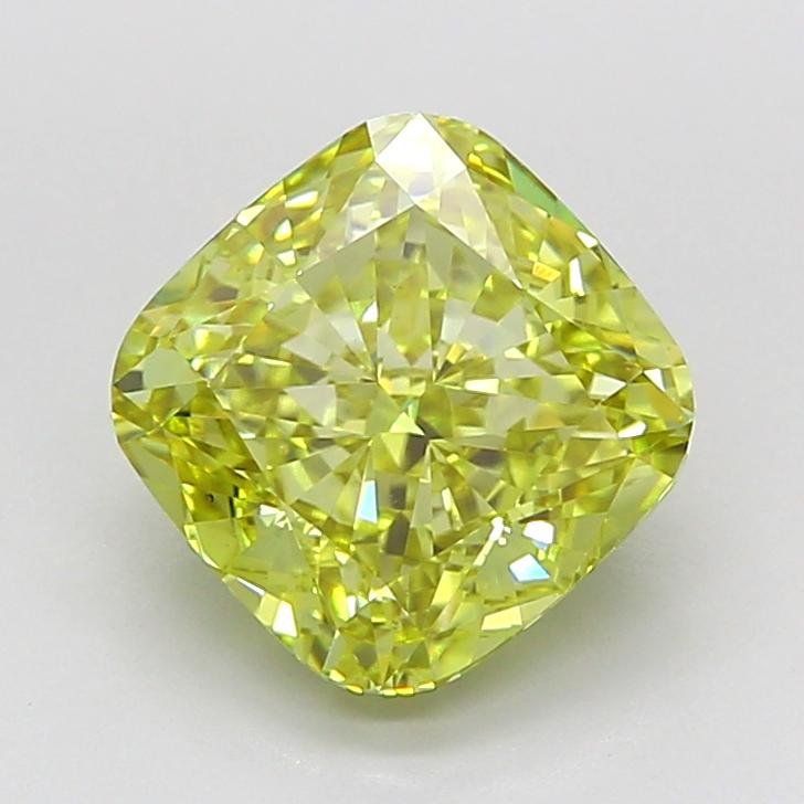 3.50 Ct. Fancy Intense  Yellow Cushion Lab Grown Diamond