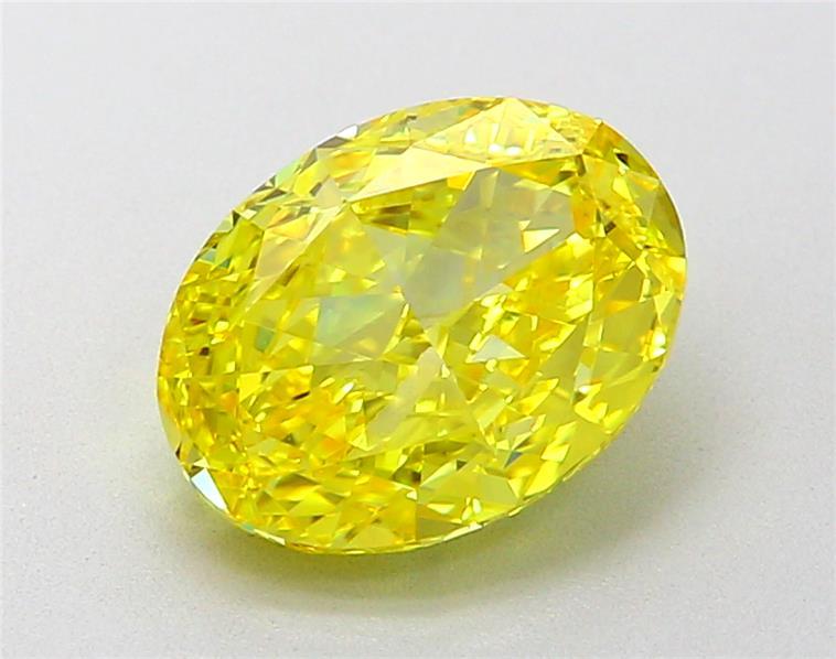 2.02 Ct. Fancy Vivid  Yellow Oval Lab Grown Diamond