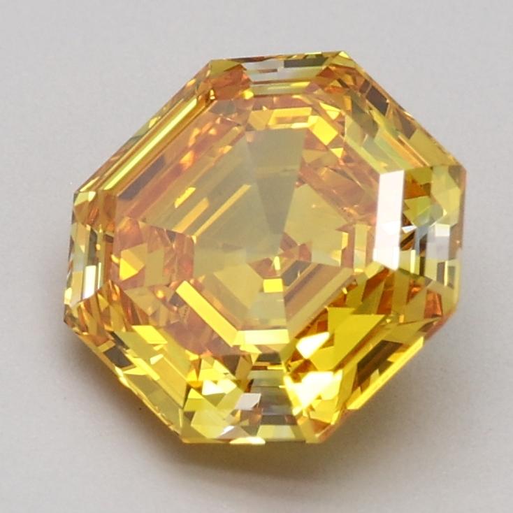 1.40 Ct. Fancy Vivid Orangy Yellow Asscher Lab Grown Diamond