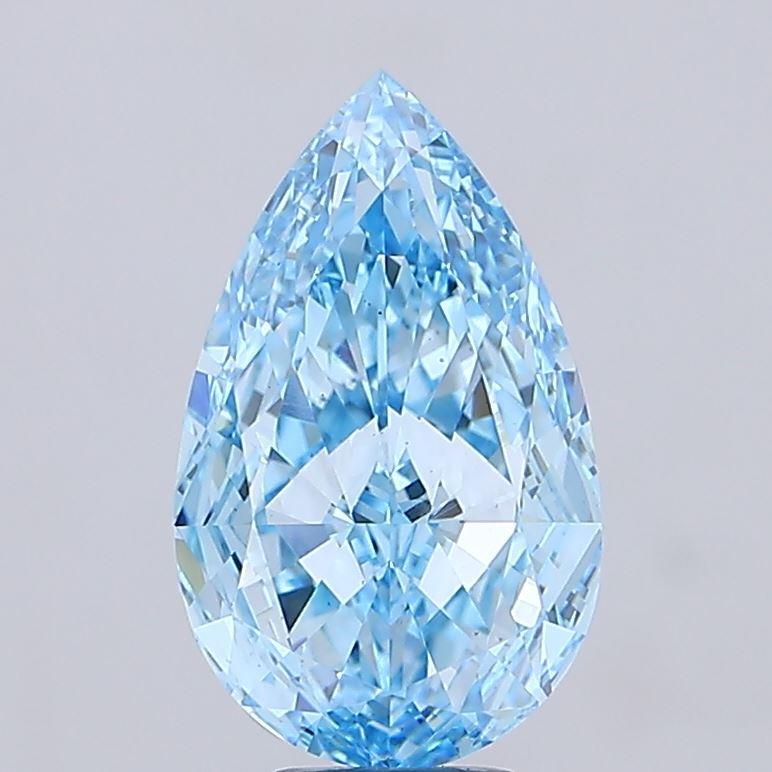 8.02 Ct. Fancy Vivid Blue Pear Lab Grown Diamond