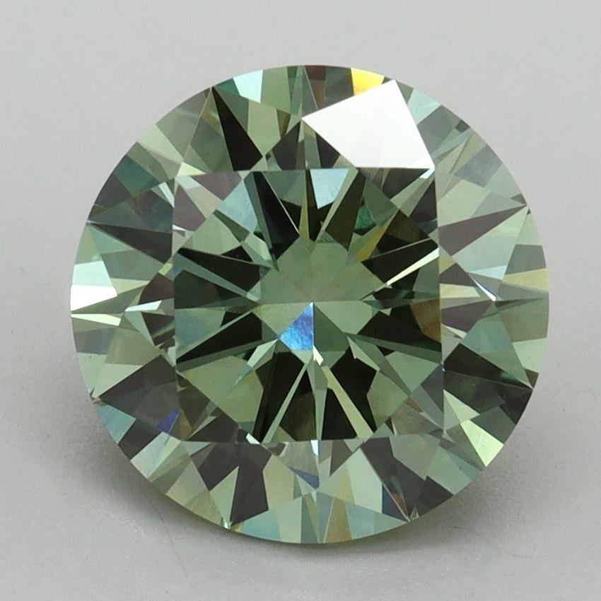 3.00 Ct. Fancy Vivid Pacific Green Round Lab Grown Diamond