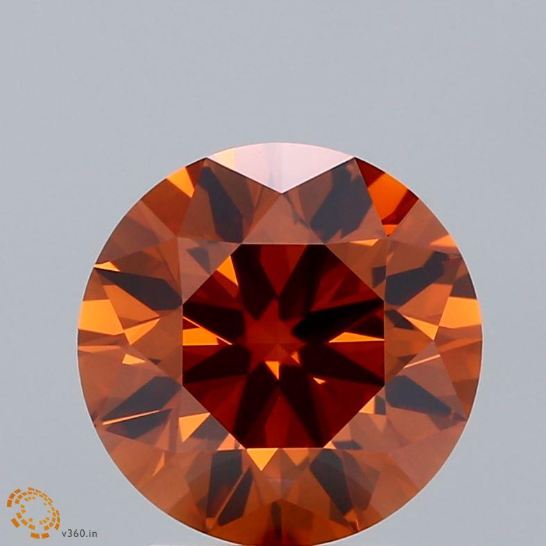 2.90 Ct. Fancy Orange Round Lab Grown Diamond
