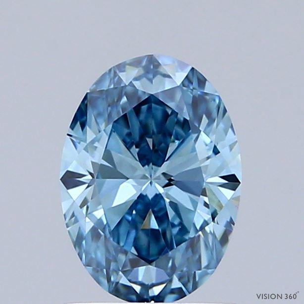 0.99 Ct. Fancy Vivid Blue Oval Lab Grown Diamond