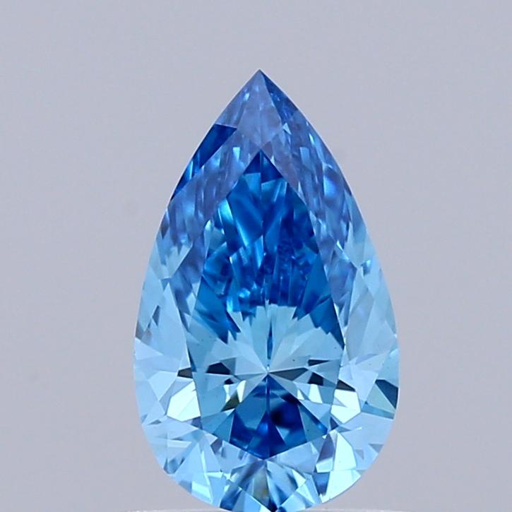0.68 Ct. Fancy Vivid Blue Pear Lab Grown Diamond