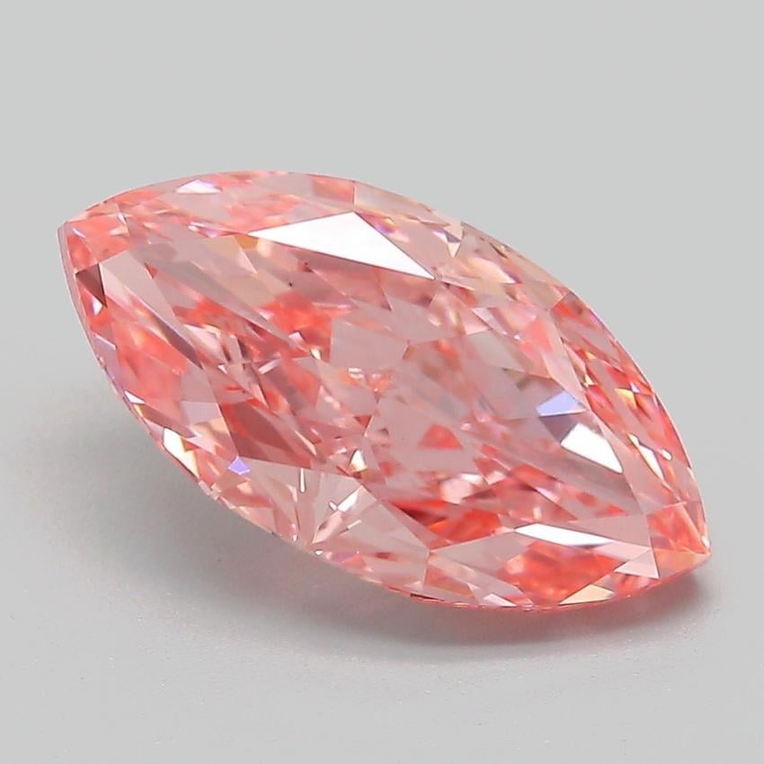 3.28 Ct. Fancy Vivid Pink Marquise Lab Grown Diamond