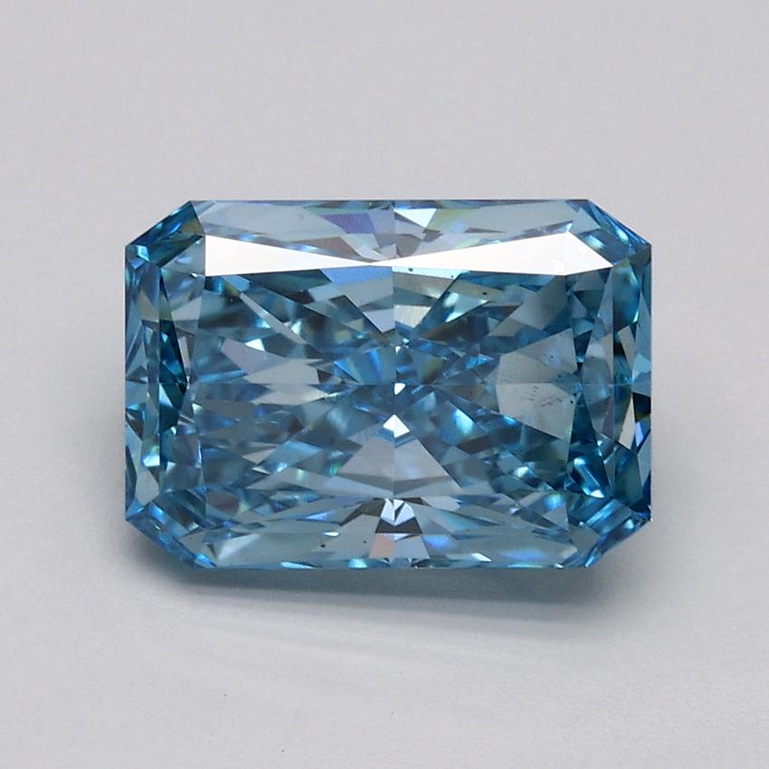 1.56 Ct. Fancy Vivid Blue Radiant Lab Grown Diamond