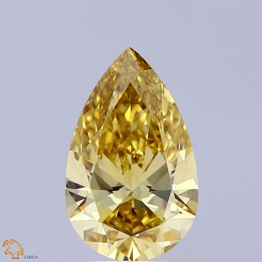 3.00 Ct. Fancy Intense Yellow Pear Lab Grown Diamond