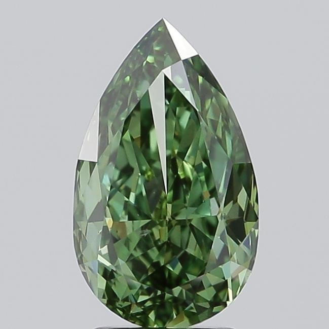 2.59 Ct. Fancy Vivid Green Pear Lab Grown Diamond