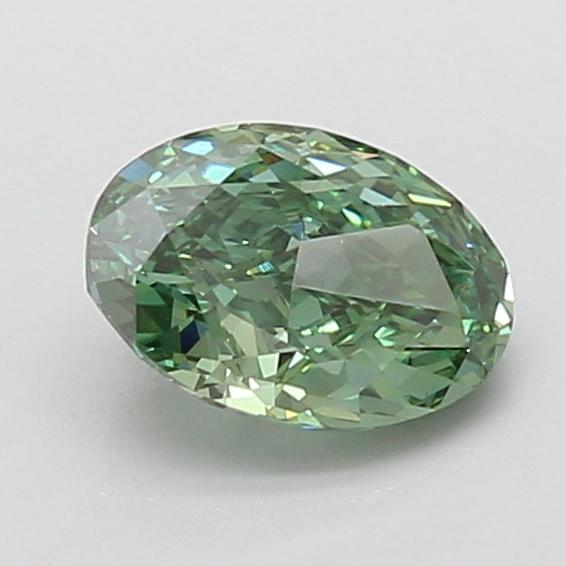 1.05 Ct. Fancy Vivid Green Oval Lab Grown Diamond