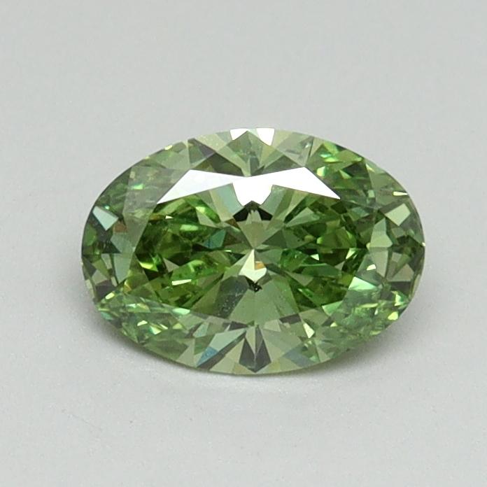 0.55 Ct. Fancy Vivid Green Oval Lab Grown Diamond